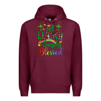 Burgundy Western St. Patrick's Day Cross Not Lucky Simply Blessed Premium Hoodie - Artiststas