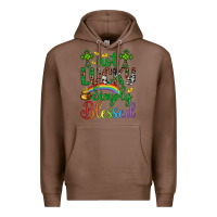 Chestnut Western St. Patrick's Day Cross Not Lucky Simply Blessed Premium Hoodie - Artiststas