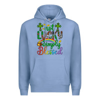 Colony Blue Western St. Patrick's Day Cross Not Lucky Simply Blessed Premium Hoodie - Artiststas