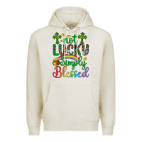 Oatmeal Heather Western St. Patrick's Day Cross Not Lucky Simply Blessed Premium Hoodie - Artiststas
