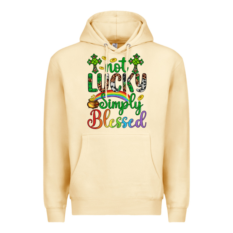 Western St. Patrick's Day Cross Not Lucky Simply Blessed Premium Hoodie by Artiststas | Teevron