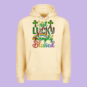 Western St. Patrick's Day Cross Not Lucky Simply Blessed Premium Hoodie Designed By Artiststas