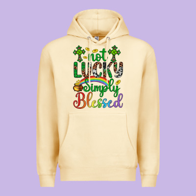 Western St. Patrick's Day Cross Not Lucky Simply Blessed Premium Hoodie Designed By Artiststas