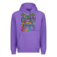 Purple Western St. Patrick's Day Cross Not Lucky Simply Blessed Premium Hoodie - Artiststas