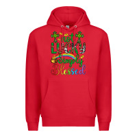 Red Western St. Patrick's Day Cross Not Lucky Simply Blessed Premium Hoodie - Artiststas