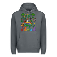Rock Western St. Patrick's Day Cross Not Lucky Simply Blessed Premium Hoodie - Artiststas