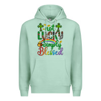 Seafoam Western St. Patrick's Day Cross Not Lucky Simply Blessed Premium Hoodie - Artiststas