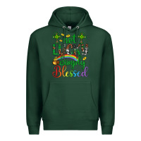 Sports Green Western St. Patrick's Day Cross Not Lucky Simply Blessed Premium Hoodie - Artiststas