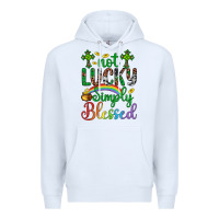 White Western St. Patrick's Day Cross Not Lucky Simply Blessed Premium Hoodie - Artiststas