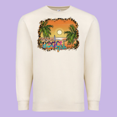 Beach Vibes Premium Sweatshirt Designed By Sublimationcraftshop