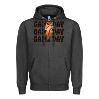 Charcoal Heather game day game day game day basketball Zipper Hoodie - MaliasSmallBusiness