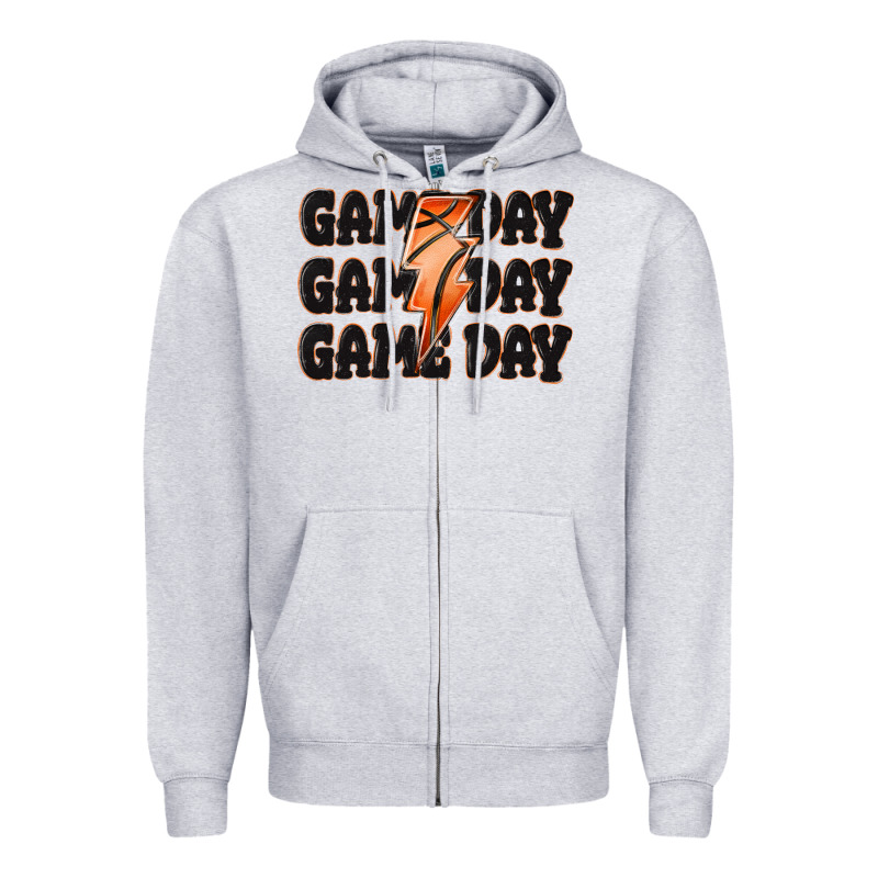 Game Day Game Day Game Day Basketball Zipper Hoodie by MaliasSmallBusiness | Teevron