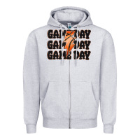 Heather Grey game day game day game day basketball Zipper Hoodie - MaliasSmallBusiness