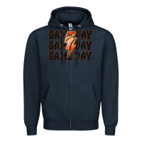 Navy game day game day game day basketball Zipper Hoodie - MaliasSmallBusiness