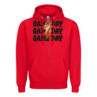 Red game day game day game day basketball Zipper Hoodie - MaliasSmallBusiness