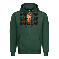 Sports Green game day game day game day basketball Zipper Hoodie - MaliasSmallBusiness