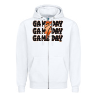 White game day game day game day basketball Zipper Hoodie - MaliasSmallBusiness