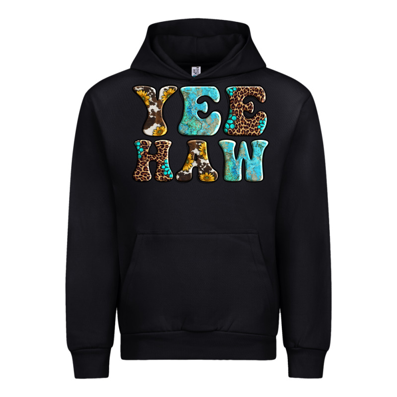 Western Sunflowers Turquoise Leopard Yee Haw Urban Hoodie by BarkalooDesign | Teevron