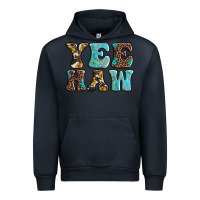 Navy western sunflowers turquoise leopard yee haw Urban Hoodie - BarkalooDesign