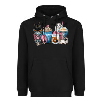 Black cat coffee cups Heavyweight Hoodie - Zillion Design Studio