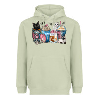 Matcha cat coffee cups Heavyweight Hoodie - Zillion Design Studio