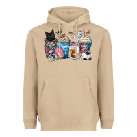 Mushroom cat coffee cups Heavyweight Hoodie - Zillion Design Studio