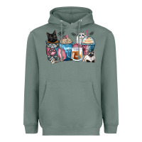 Sage cat coffee cups Heavyweight Hoodie - Zillion Design Studio