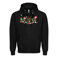 Black merry nurse Zipper Hoodie - MaliasSmallBusiness