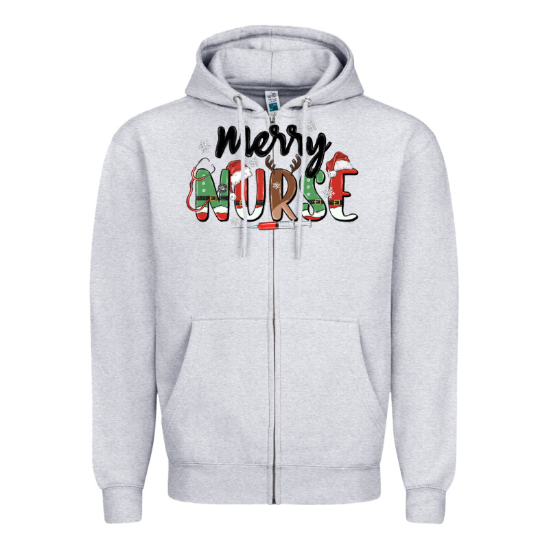 Merry Nurse Zipper Hoodie by MaliasSmallBusiness | Teevron