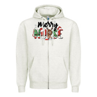 Oatmeal Heather merry nurse Zipper Hoodie - MaliasSmallBusiness