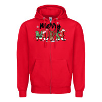 Red merry nurse Zipper Hoodie - MaliasSmallBusiness
