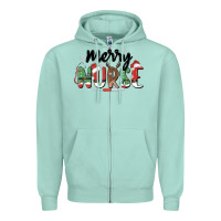 Seafoam merry nurse Zipper Hoodie - MaliasSmallBusiness