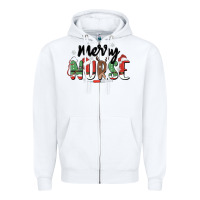 White merry nurse Zipper Hoodie - MaliasSmallBusiness