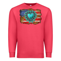 Cardinal American flag leopard turquoise gemstone Premium Sweatshirt - Neo Western