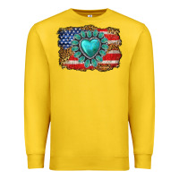 Lemon American flag leopard turquoise gemstone Premium Sweatshirt - Neo Western