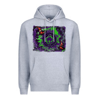 Heather Grey halloween witch hat backgraund Premium Hoodie - RanaPortraitStore