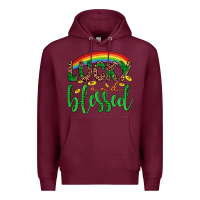 Burgundy Western St. Patrick's Rainbow Lucky And Blessed Premium Hoodie - Artiststas