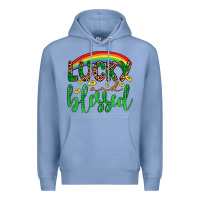 Colony Blue Western St. Patrick's Rainbow Lucky And Blessed Premium Hoodie - Artiststas