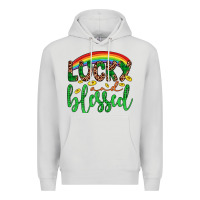 Dove Grey Western St. Patrick's Rainbow Lucky And Blessed Premium Hoodie - Artiststas