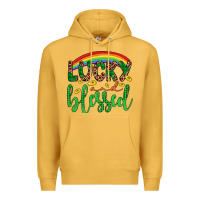 Mustard Western St. Patrick's Rainbow Lucky And Blessed Premium Hoodie - Artiststas