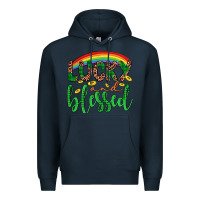 Navy Western St. Patrick's Rainbow Lucky And Blessed Premium Hoodie - Artiststas