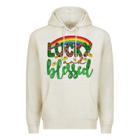 Oatmeal Heather Western St. Patrick's Rainbow Lucky And Blessed Premium Hoodie - Artiststas