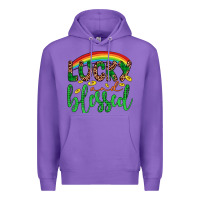 Purple Western St. Patrick's Rainbow Lucky And Blessed Premium Hoodie - Artiststas