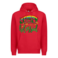 Red Western St. Patrick's Rainbow Lucky And Blessed Premium Hoodie - Artiststas
