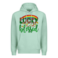 Seafoam Western St. Patrick's Rainbow Lucky And Blessed Premium Hoodie - Artiststas