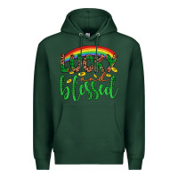 Sports Green Western St. Patrick's Rainbow Lucky And Blessed Premium Hoodie - Artiststas