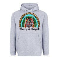 Heather Grey merry and bright rainbow christmas Heavyweight Hoodie - RanaPortraitStore