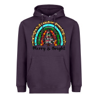 Plum merry and bright rainbow christmas Heavyweight Hoodie - RanaPortraitStore
