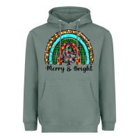 Sage merry and bright rainbow christmas Heavyweight Hoodie - RanaPortraitStore