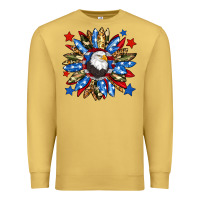 Antique Gold American flag sunflower Premium Sweatshirt - Neo Western